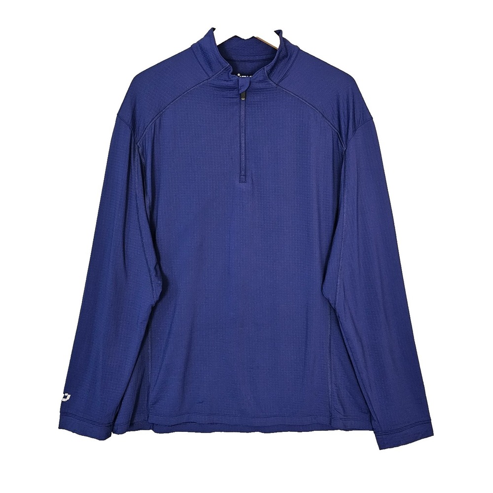 IBKUL Mens XL 1/4 Zip‎ Pullover Blue IceFil Cooling UPF 50+ Golf Shirt Mock Neck